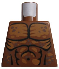 Lego Torso LotR Muscles Outline Pattern (Lurtz) / Reddish Brown