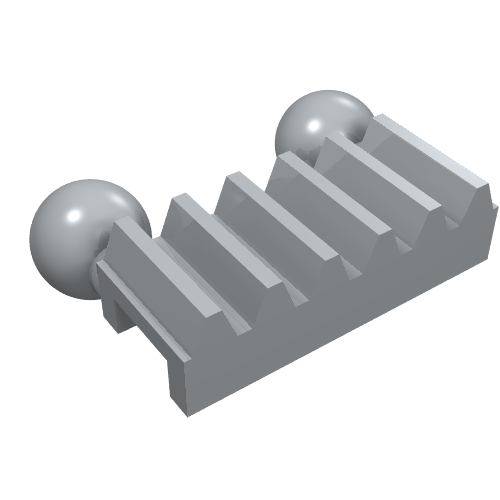 Lego Technic Gear Rack 1 x 2 with Ball Joints / Light Bluish Gray