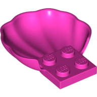 Lego Animal Body Part, Clam / Scallop Half Shell with 4 Studs / Dark Pink