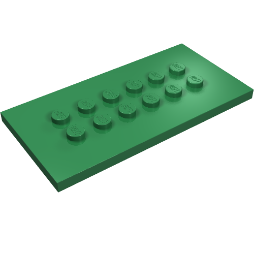 Lego Plate Special 4 x 8 with Studs in Centre / Green