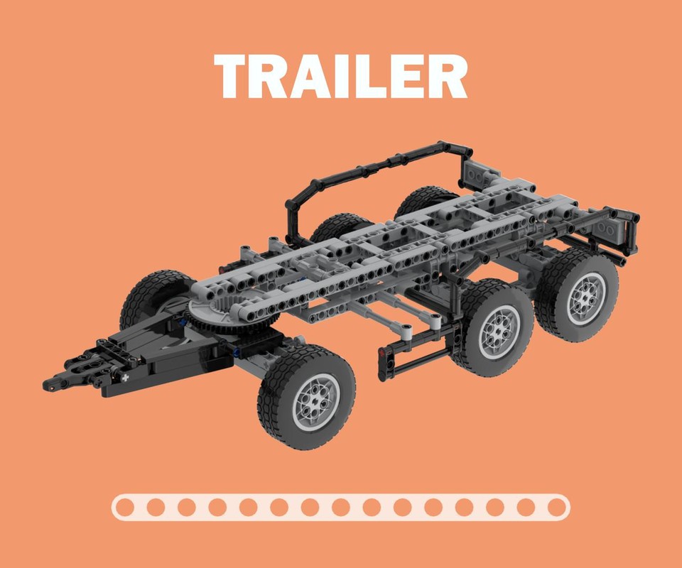 Lego 3 axles truck trailer