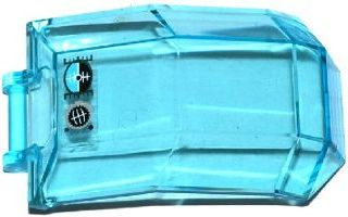 Lego Windscreen 4 x 4 x 4 2/3 with Bar Handle with Flight Controls Pattern (Sticker) - Set 70170 / Trans-Light Blue