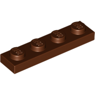 Lego Plate 1 x 4 / Reddish Brown