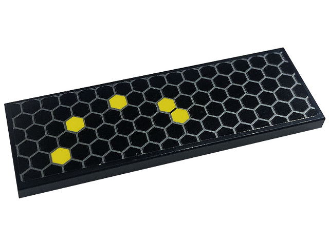 Lego Tile 2 x 6 with Honeycomb with 5 Yellow Hexagons Pattern (Sticker) - Set 76904