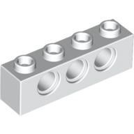 Lego Technic Brick 1 x 4 [3 Pin Holes] / White