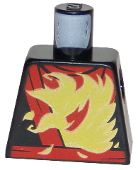 Lego Torso Ninja Robe with Red Belt and Sash and Spinjitzu Fire Burst Pattern / Black