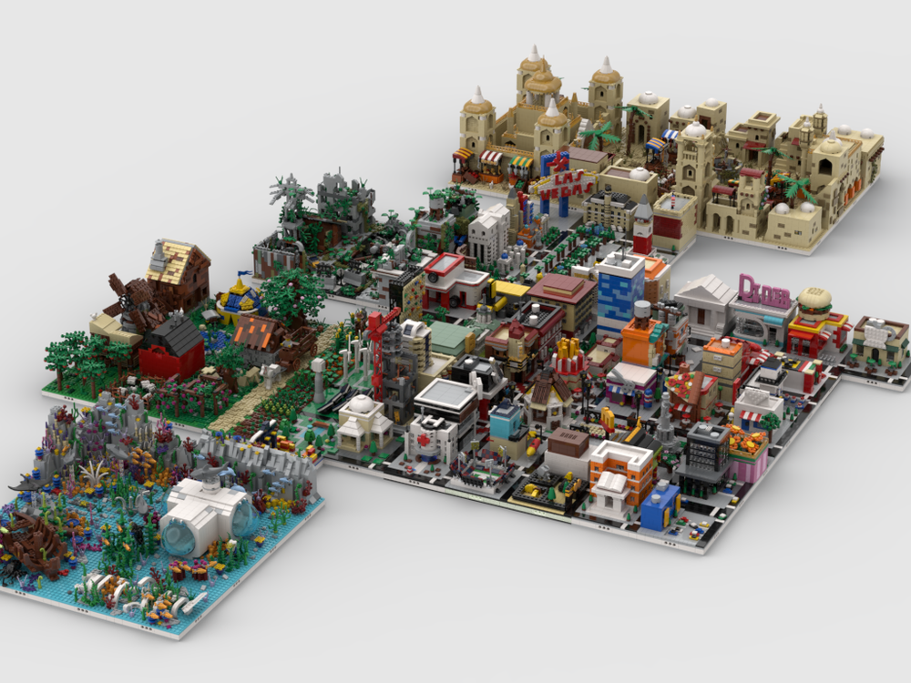 Lego Modular World | build from 104 MOCs