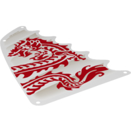Lego Sail, Triangular, 18 x 27 Tapered Top and Wavy Edge with Red Dragon Head, Forelegs and Tail Print