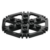 Lego Technic Plate Rotor 6 Blade with Clip Ends Connected [aka Water Wheel] - Solid Studs / Black