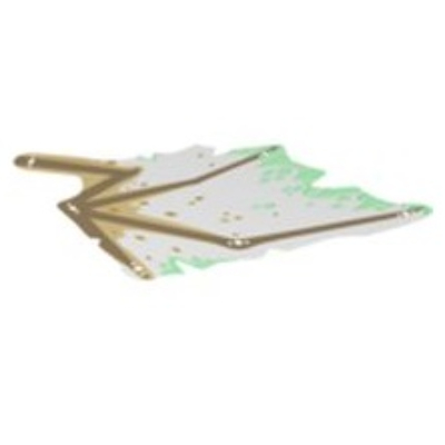 Lego Wing, Left, Dragon, Dark Tan Bones, Gold and Green Diamonds Print