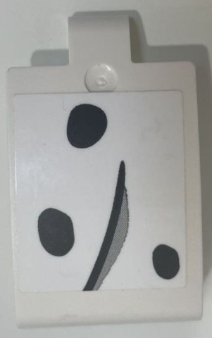 Lego Technic, Panel Curved 3 x 5 x 3 with Black Dalmatian Spots and Line with Dark Bluish Gray Highlight Pattern Model Right Side (Sticker) - Set 42150