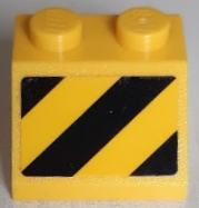 Lego Slope 45 2 x 2 with Black and Yellow Danger Stripes Pattern Model Left Side (Sticker) - Set 60186