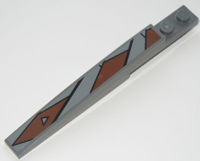 Lego Slope, Curved 10 x 1 with SW Sith Pattern (Sticker) - Set 7957 / Dark Bluish Gray