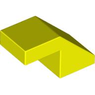 Lego Brick Sloped 45° 2 x 1 with 2/3 Inverted Cutout and no stud / Vibrant Yellow