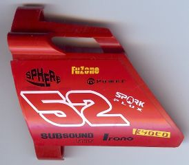 Lego Technic, Panel Fairing #23 Large Short, Small Hole, Side B with Number 52 and Sponsor Logos Pattern (Sticker) - Set 8167