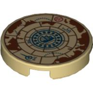 Lego Tile Round 2 x 2 with Treasure Map Print