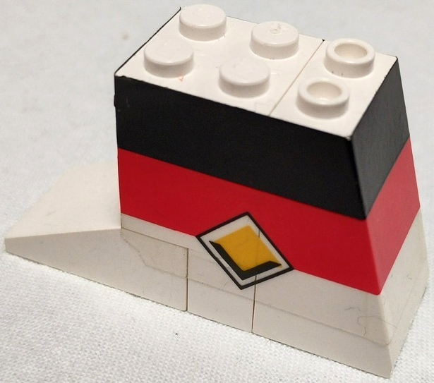 Lego Stickered Assembly 6 x 2 x 3 with Black and Red Stripes and Viking Line Logo Pattern (Sticker) - Sets 1655 / 1923