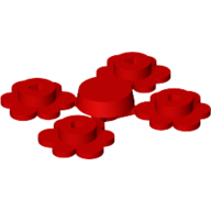 Lego Plant, Flower Small [Complete Sprue of Four] / Red