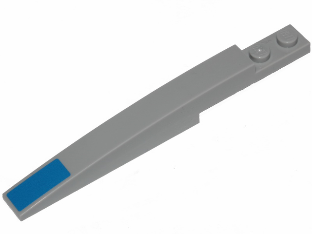 Lego Slope, Curved 10 x 1 with Blue Rectangle Pattern on Front (Sticker) - Set 75280