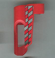 Lego Technic, Panel Fairing # 6 Small Short, Large Hole, Side B with Silver Checkered Pattern (Sticker) - Set 8242