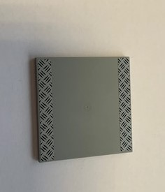 Lego Tile 6 x 6 with Bottom Tubes, Textured Surface with 2 Tread Plates Pattern (Stickers) - Set 60110 / Light Bluish Gray
