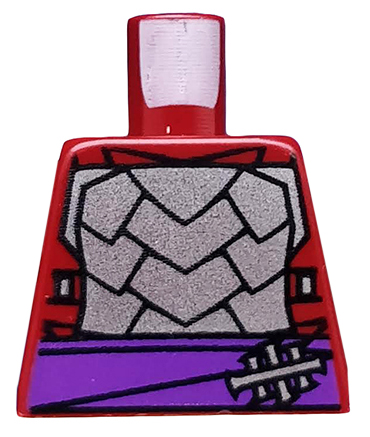 Lego Torso Armor with Dark Purple Belt with Silver Clasp, Black Trim Pattern / Dark Red