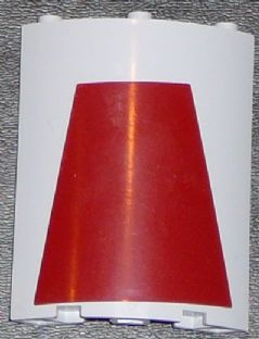 Lego Cylinder Quarter 4 x 4 x 6 with Dark Red Trapezoid Pattern (Sticker) - Set 7964