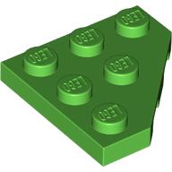 Lego Wedge Plate 3 x 3 Cut Corner / Bright Green