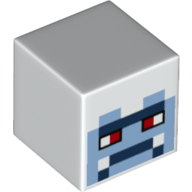 Lego Minifig Head Special, Cube with Yeti Face Print / White