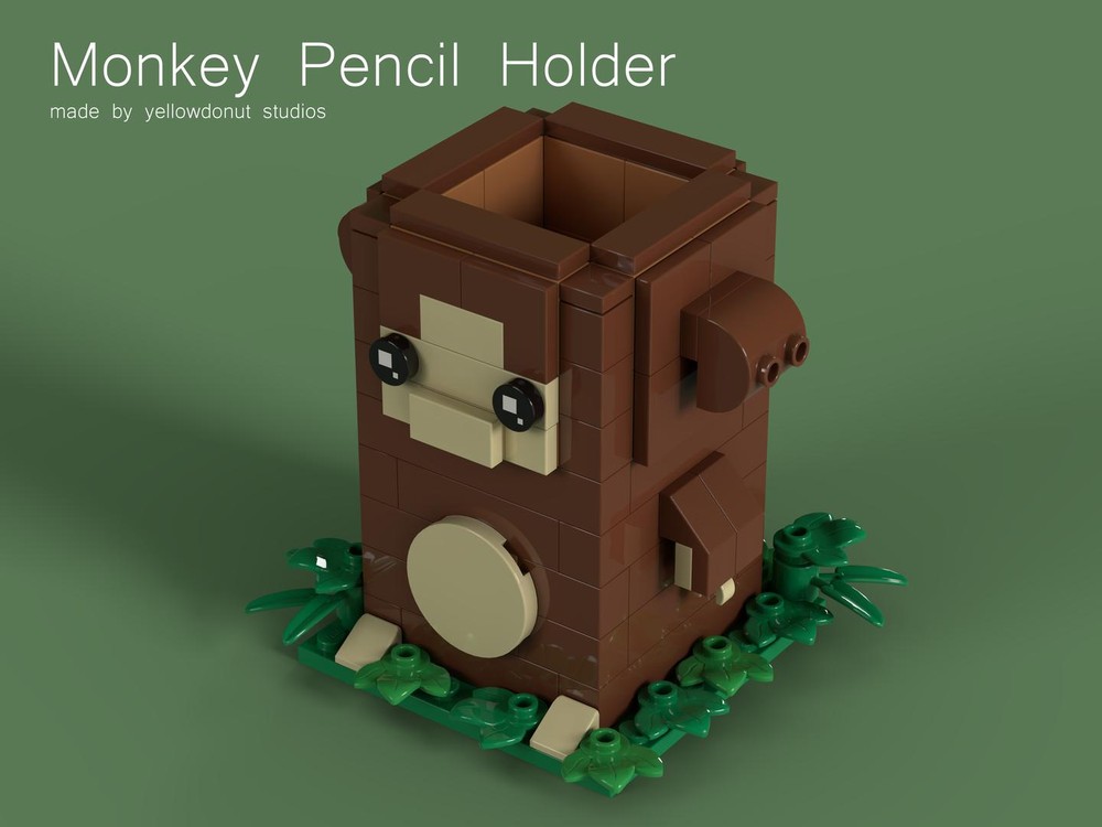 Lego Pencil Holder Monkey