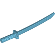 Lego Weapon Sword / Katana / Shamshir with Capped Pommel [Square Guard] / Medium Azure