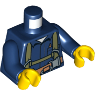Lego Torso Shirt with Utility Harness and Tools Print, Dark Blue Arms, Yellow Hands / Dark Blue