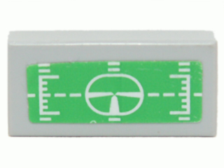 Lego Tile 1 x 2 with Green Target Head-Up Display (HUD) Pattern (Sticker) - Set 7708