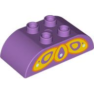 Lego Duplo Brick 2 x 4 Curved Top with Yellow Butterfly Wing Print