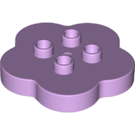 Lego Duplo Flower 4 x 4 x 1 with 4 Top Studs / Lavender