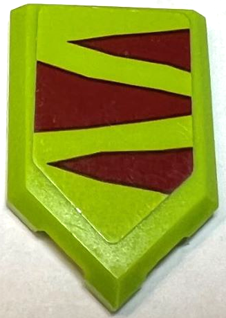 Lego Tile, Modified 2 x 3 Pentagonal with Dark Red Dinosaur Stripes Pattern (Sticker) - Set 75938