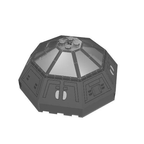 Lego Windscreen 10 x 10 x 4 Octagonal Canopy with TIE Print