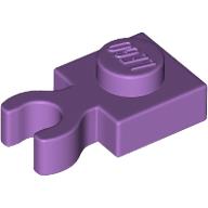 Lego Plate Special 1 x 1 with Clip Vertical [Thick Open O Clip] / Medium Lavender