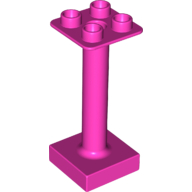 Lego Duplo Support / Umbrella Stand with Square Base (fits 92002) / Dark Pink