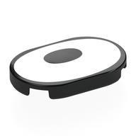 Lego Tile Round 2 x 3 with White Surface, Black Oval Off-Center (Eye) Print