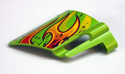 Lego Technic, Panel Fairing #23 Large Short, Small Hole, Side B with 'XRFUEL' and Flames Pattern (Sticker) - Set 8141