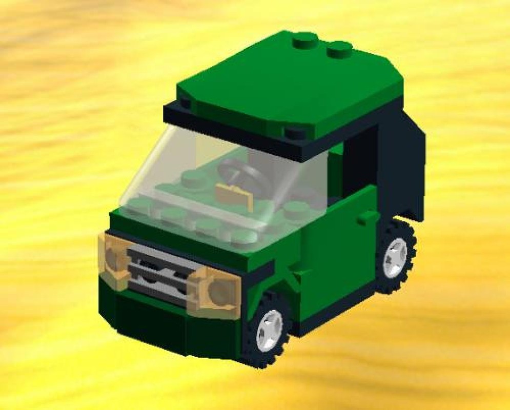 Lego Car Green for Transport Carriage Inspired