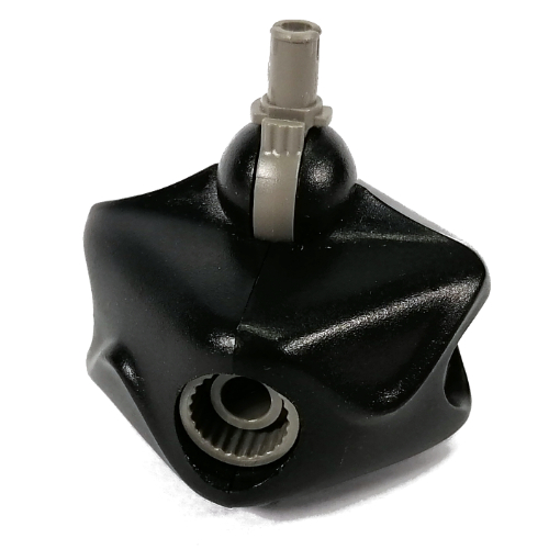 Lego Large Figure Connector Block, 6 x 6 x 4, with 5 Sockets and 1 Dark Gray Pin / Black