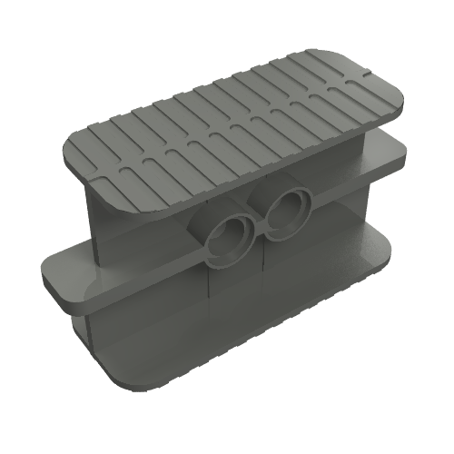 Lego Rubber Band / Belt Holder 2 x 6 x 2 1/3 / Dark Bluish Gray