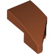 Lego Brick Wedged, Curved 2 x 1 with Stud Notch Left / Dark Orange