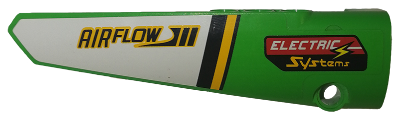 Lego Technic, Panel Fairing # 5 Long Smooth, Side A with 'AIRFLOW' and 'ELECTRIC Systems' Pattern (Sticker) - Set 42039