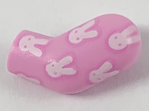 Lego Arm, Left with White Rabbits Pattern / Bright Pink