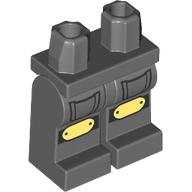 Lego Hips and Dark Bluish Gray Legs with Pockets, Yellowish Green Knee Pads print / Dark Bluish Gray