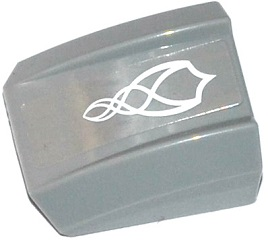 Lego Slope, Curved 2 x 2 Lip with White Swirls Pattern (Sticker) - Set 41078 / Light Bluish Gray