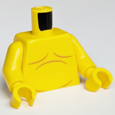 Lego Torso, Bare Chest with Body Lines Print (Sumo Wrestler), Yellow Arms and Hands / Yellow